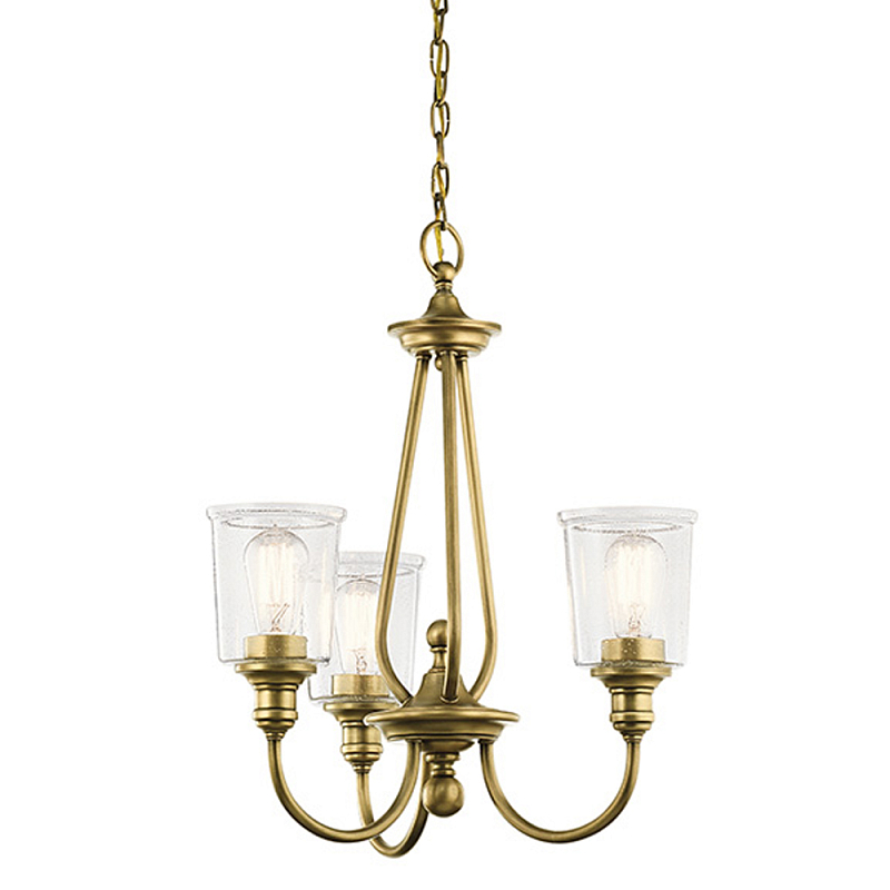 Люстра с прозрачными плафонами из пузырчатого стекла Kichler Латунь Прозрачное Стекло Никель в Сочи | Loft Concept 