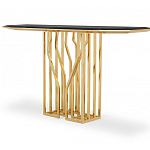 Консоль с чёрной столешницей и золотым фигурным основанием Cosmo варинант исполнения - 2 | Loft Concept в Сочи