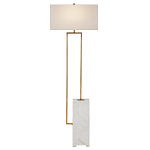 Торшер с прямоугольным абажуром на белом мраморном основании Asymmetry on Marble варинант исполнения - 1 | Loft Concept в Сочи