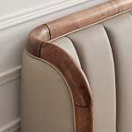 Кровать двуспальная с мягким изголовьем Moon Walnut Bed варинант исполнения - 7 | Loft Concept в Сочи