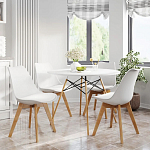 Стул с основой из пластика и мягким сиденьем Arvika White варинант исполнения - 8 | Loft Concept в Сочи