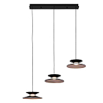 Люстра подвесная с тремя матовыми черными плафонами Obsidian Touch варинант исполнения - 1 | Loft Concept в Сочи