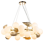 Люстра круглая на золотистом каркасе с белыми стеклянными плафонами Zest of Light варинант исполнения - 1 | Loft Concept в Сочи