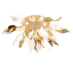 Люстра потолочная с декоративными белыми и золотистыми листьями Wintery flovers варинант исполнения - 3 | Loft Concept в Сочи