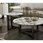 Столик журнальный с круглой мраморной столешницей Unique Stone Design варинант исполнения - 7 | Loft Concept в Сочи