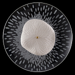 Бра с белым рельефным плафоном и стеклом с рисунком FLOW варинант исполнения - 3 | Loft Concept в Сочи