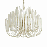 Люстра белая с несколькими ярусами деревянных палочек Bright Wooden Chandelier варинант исполнения - 1 | Loft Concept в Сочи