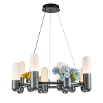 Люстра круглая серая с 8-ю светодиодными лампами Generosity варинант исполнения - 1 | Loft Concept в Сочи