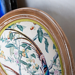 Стул из массива бука бежевый с изображением птиц и цветов Beige Green Chinoiserie Birds Garden Chair варинант исполнения - 3 | Loft Concept в Сочи