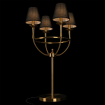 Настольная лампа на металлическом основании бронзового цвета с 4-мя черными конусовидными абажурами Dignity варинант исполнения - 4 | Loft Concept в Сочи