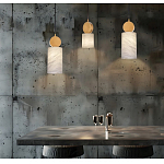 Подвесной светильник светодиодный с цилиндрическим плафоном Stone Helios варинант исполнения - 2 | Loft Concept в Сочи