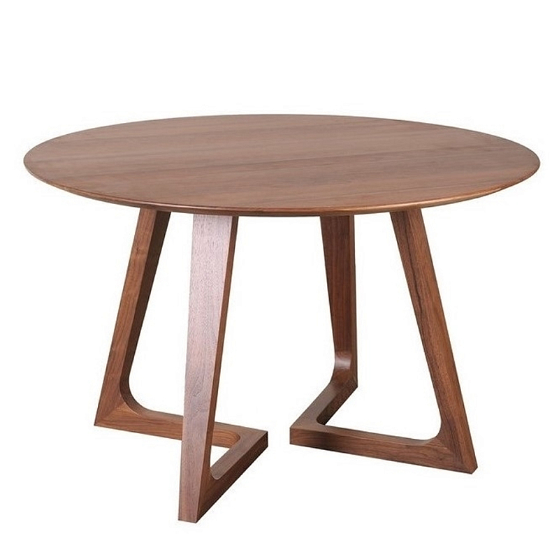 Обеденный стол круглый с изогнутыми ножками Godenza Round V Table Ясень в Сочи | Loft Concept 