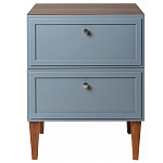 Тумба прикроватная серая из массива бука с 2-мя ящиками Wenge Light варинант исполнения - 2 | Loft Concept в Сочи