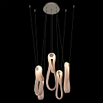 Подвесной светильник белого цвета с 6-ю изогнутыми плафонами Flow Loop варинант исполнения - 5 | Loft Concept в Сочи