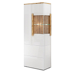 Шкаф-витрина с ящиками и 2-мя дверками с белым глянцевым фасадом Grace of Furniture варинант исполнения - 2 | Loft Concept в Сочи