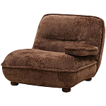 Кресло без подлокотников коричневое ну круглых деревянных ножках Loup Plush Armchair Brown варинант исполнения - 1 | Loft Concept в Сочи