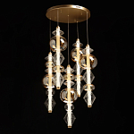 Люстра с плафонами из прозрачного и янтарного стекла в виде шаров и ромбов Gabriel Scott Luna варинант исполнения - 3 | Loft Concept в Сочи