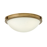 Потолочный светильник цвета латунь с полусферическим матовым белым плафоном Hinkley варинант исполнения - 1 | Loft Concept в Сочи