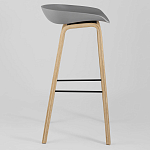 Барный стул на ножках из натурального дерева Boras Grey варинант исполнения - 2 | Loft Concept в Сочи