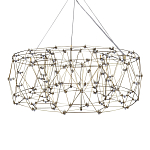 Люстра с тонкой металлической конструкцией цвета золото Quasar варинант исполнения - 2 | Loft Concept в Сочи