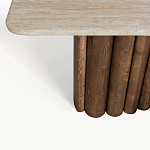 Консоль с овальной столешницей и фактурным деревянным основанием Enzo варинант исполнения - 3 | Loft Concept в Сочи