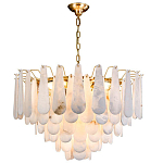 Люстра с мраморными подвесками в форме капель Marble square варинант исполнения - 1 | Loft Concept в Сочи