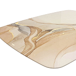 Обеденный стол с прямоугольной бежевой столешницей из стекла на 4-х деревянных ножках Beige Marble варинант исполнения - 4 | Loft Concept в Сочи