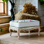 Банкетка золотистая из натурального бука с изображением птиц и цветов Blooming Birds варинант исполнения - 2 | Loft Concept в Сочи