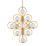 Люстра с закругленным каркасом золотого цвета и белыми плафонами Round Curl варинант исполнения - 2 | Loft Concept в Сочи