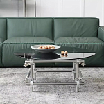 Дизайнерский журнальный стол с круглой столешницей на стальном основании Rivetyk варинант исполнения - 1 | Loft Concept в Сочи