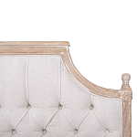 Кровать двуспальная светло-бежевая с основанием из массива дуба с мягким изголовьем Flax Beds варинант исполнения - 3 | Loft Concept в Сочи