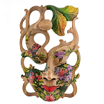 Маска деревянная резная расписная Tropical Paradise варинант исполнения - 2 | Loft Concept в Сочи