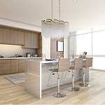 Люстра прямоугольная на цепях с прозрачными трубками и волнистым краем Nembus варинант исполнения - 13 | Loft Concept в Сочи