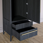 Узкий Шкаф Primo с 2 выдвижными ящиками Черный дуб варинант исполнения - 5 | Loft Concept в Сочи