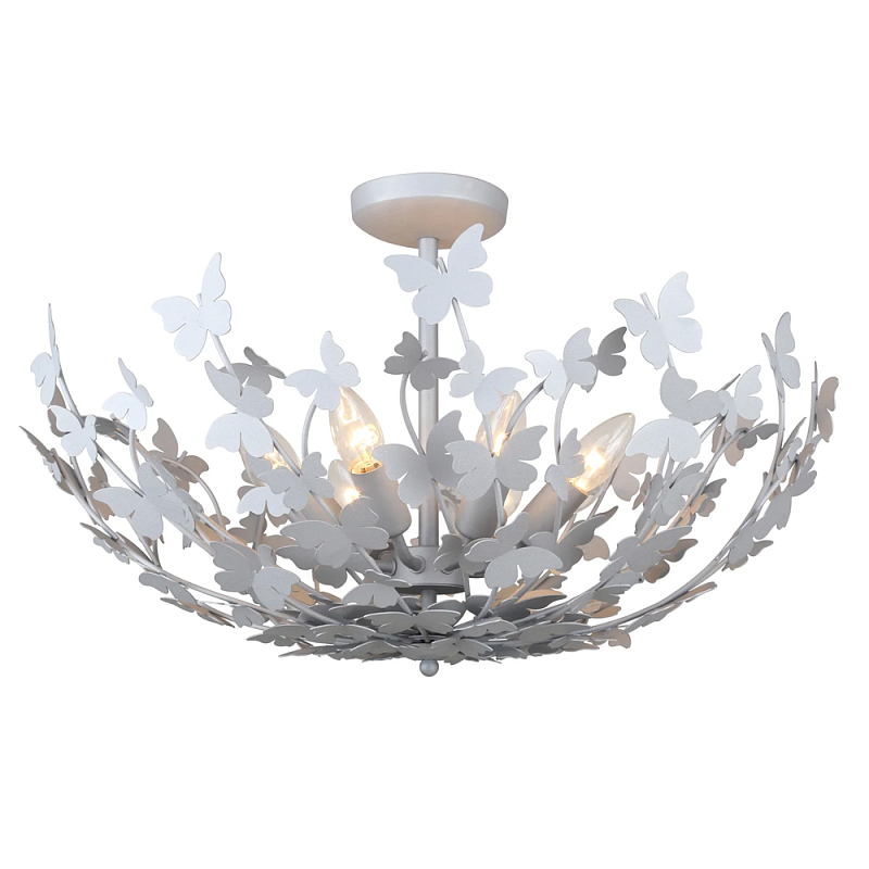 Потолочный светильник с абажуром оформленным в виде стаи бабочек Eternal Butterflies Серебряный Золотой в Сочи | Loft Concept 