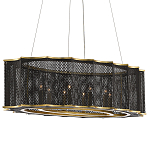 Люстра овальная в сочетании черного и золотого цвета Mesh Lighting варинант исполнения - 2 | Loft Concept в Сочи