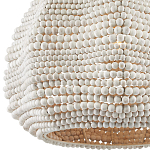 Подвесной светильник в форме купола с декором из круглых деревянных бусин White Wooden Beads Chandelier варинант исполнения - 1 | Loft Concept в Сочи