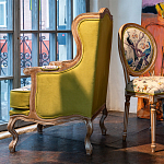 Кресло из натурального бука бежевое с изображением птиц и цветов Beige Green Chinoiserie Garden Armchair варинант исполнения - 7 | Loft Concept в Сочи