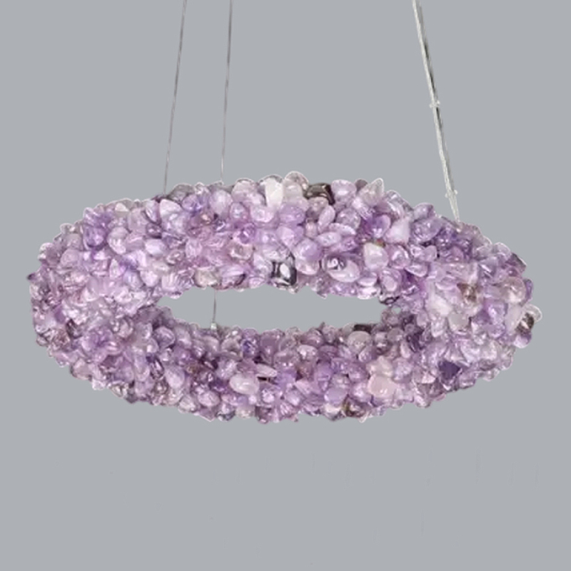 Люстра кргулая из фиолетового хрустального камня Purple Diamond Фиолетовый Люстра кргулая из фиолетового хрустального камня Purple Diamond Фиолетовый в Сочи | Loft Concept