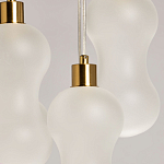 Люстра с 5-ю матовыми белыми стеклянными плафонами волнообразной формы Lucid Rain  варинант исполнения - 6 | Loft Concept в Сочи