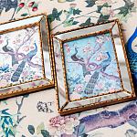 Постер в зеркальной раме в стиле шинуазри Chinoiserie Imperial Garden Peacocks on a Tree Poster варинант исполнения - 4 | Loft Concept в Сочи