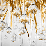 Люстра подвесная с прозрачными стеклянными подвесками в форме капель Диаметр 100 см Droplet Chandelier варинант исполнения - 9 | Loft Concept в Сочи