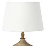 Настольная лампа деревянная с белым абажуром Wooden Table Lamp варинант исполнения - 5 | Loft Concept в Сочи