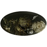 Шкатулка из эпоксидной смолы с цветами черная Epoxy Resin Oval Box Black варинант исполнения - 1 | Loft Concept в Сочи