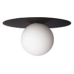 Потолочный светильник с белым шарообразным плафоном и черным круглым основанием Matisse варинант исполнения - 2 | Loft Concept в Сочи
