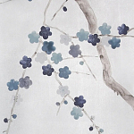 Обои ручная роспись Plum Blossom Inky Hokusai on Sterling Silver gilded silk варинант исполнения - 3 | Loft Concept в Сочи