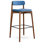 Барный стул из массива ясеня с обивкой из рогожки Elegant Ash варинант исполнения - 1 | Loft Concept в Сочи