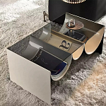 Дизайнерский журнальный стол с полукруглыми полками под столешницей Tiwoberoc варинант исполнения - 2 | Loft Concept в Сочи