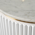 Тумбочка белая круглая с мраморной столешницей Thoroughbass варинант исполнения - 1 | Loft Concept в Сочи