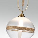 Подвесной светильник с круглым прозрачным плафоном и декоративной каменной вставкой Tectona  варинант исполнения - 5 | Loft Concept в Сочи